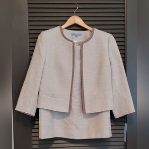 Antonio Melani Cartegena skirt suit, Ivory/Pumice, NWT jacket, NWOT skirt